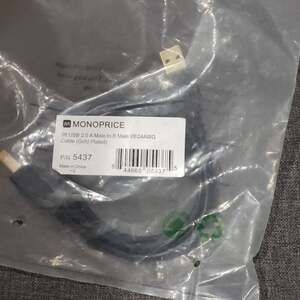 Monoprice 3ft‎ USB 2.0 A Male to B Male Gold Plated Cable P/N 5437